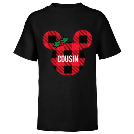 Disney Minnie Mouse COUSIN Holiday Family - Short Sleeve T-Shirt for Kids - Customized-Black