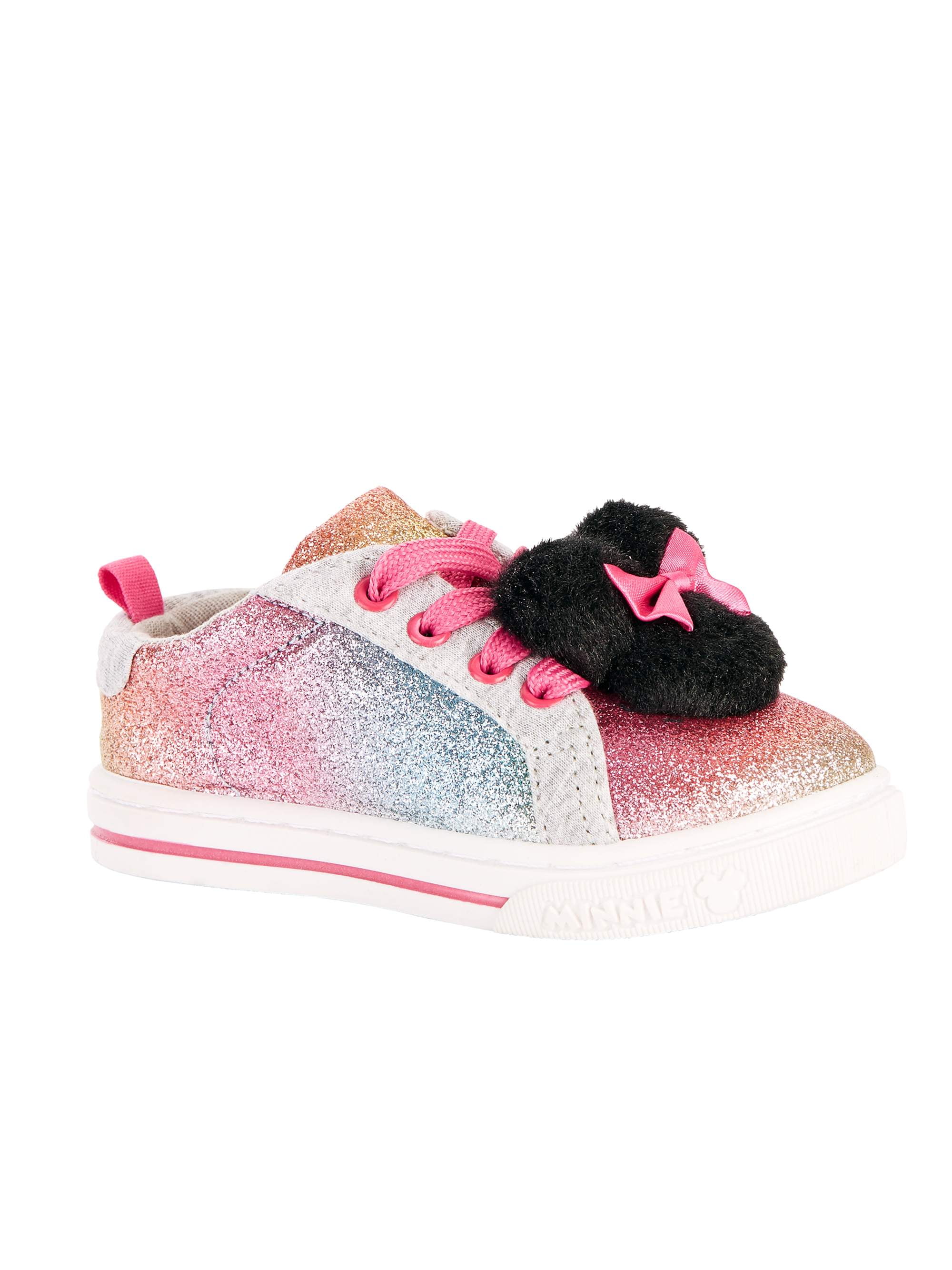 Disney Minnie Mouse Casual Rainbow Pom Sneaker (Toddler Girls ...