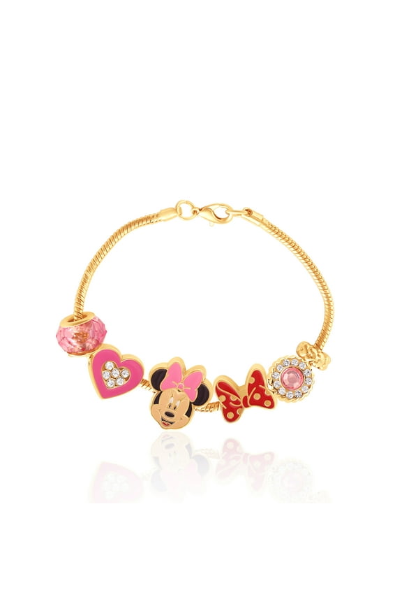 Minnie Mouse Charm Bracelet with Heart Accents