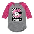 thumbnail image 1 of Disney - Minnie Mouse - Checkered Board Vibin' - Toddler & Youth Girls Raglan Graphic T-Shirt, 1 of 4