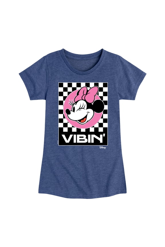 - Minnie Mouse - Checkered Board Vibin' - Toddler & Youth Girls Short Sleeve Graphic T-Shirt