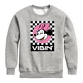thumbnail image 1 of Disney - Minnie Mouse - Checkered Board Vibin' - Youth Crewneck Fleece Sweatshirt, 1 of 5