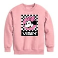 thumbnail image 1 of Disney - Minnie Mouse - Checkered Board Vibin' - Youth Crewneck Fleece Sweatshirt, 1 of 4