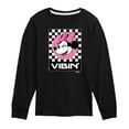 thumbnail image 1 of Disney - Minnie Mouse - Checkered Board Vibin' - Youth Long Sleeve Graphic T-Shirt, 1 of 5