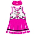 thumbnail image 1 of Disney Minnie Mouse Cheerleader Dress and Bow Outfit Set Toddler to Big Kid, 1 of 5