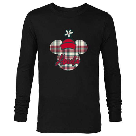 Disney Minnie Mouse Christmas Holiday Plaid for Abuela - Long Sleeve T-Shirt for Men - Customized-Black