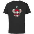 thumbnail image 1 of Disney Minnie Mouse Christmas Holiday Plaid for Abuela - Short Sleeve Cotton T-Shirt for Adults - Customized-Black, 1 of 5