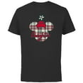 thumbnail image 1 of Disney Minnie Mouse Christmas Holiday Plaid for Daughter - Short Sleeve Cotton T-Shirt for Adults - Customized-Black, 1 of 5