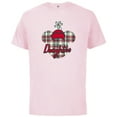 thumbnail image 1 of Disney Minnie Mouse Christmas Holiday Plaid for Daughter - Short Sleeve Cotton T-Shirt for Adults - Customized-Soft Pink, 1 of 5