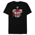 thumbnail image 1 of Disney Minnie Mouse Christmas Holiday Plaid for Grandma - Short Sleeve Blended T-Shirt for Adults - Customized-Black, 1 of 5