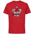 thumbnail image 1 of Disney Minnie Mouse Christmas Holiday Plaid for Grandma - Short Sleeve Cotton T-Shirt for Adults - Customized-Red, 1 of 5