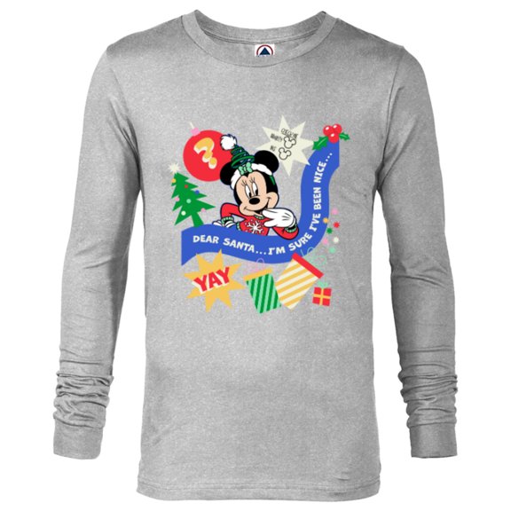 Disney Minnie Mouse Christmas Holiday Santa I’ve Been Nice - Long Sleeve T-Shirt for Men - Customized-Athletic Heather