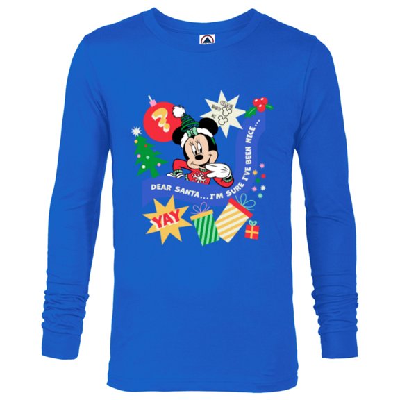Disney Minnie Mouse Christmas Holiday Santa I’ve Been Nice - Long Sleeve T-Shirt for Men - Customized-Navy