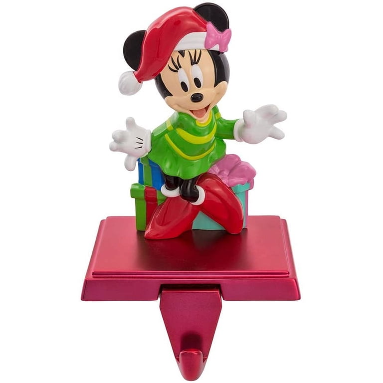 Disney Minnie Mouse Christmas Stocking Holder, Green Dress, Red Shoes,  Santa Hat - Walmart.com