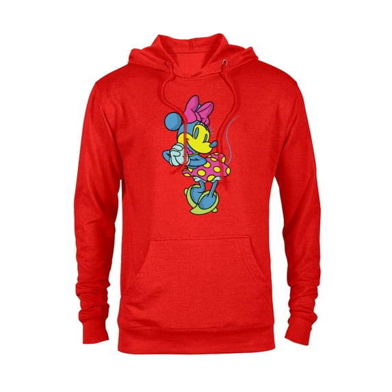 Disney Minnie Mouse Classic Cute Pose Retro Pop Art - Pullover Hoodie for Adults - Customized-Red
