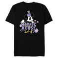 thumbnail image 1 of Disney Minnie Mouse Classic Look Floral Spring Flower Garden - Short Sleeve Blended T-Shirt for Adults - Customized-Black, 1 of 5