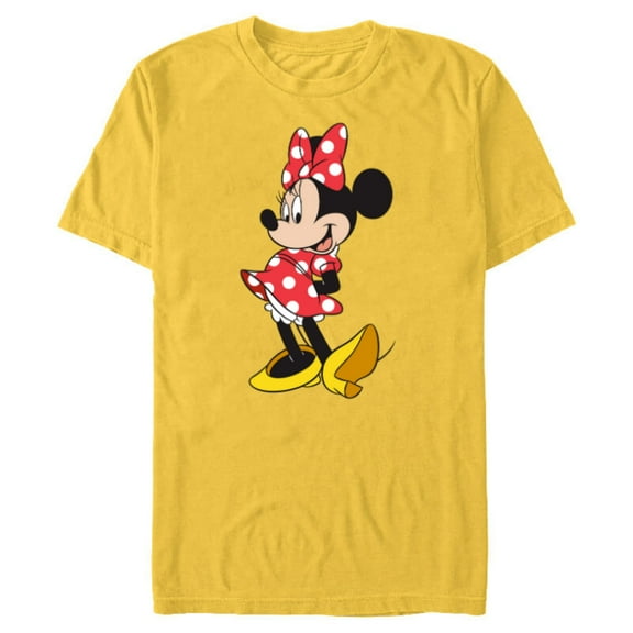 Disney Minnie Mouse Classic Polka Dot Pose - Short Sleeve Blended T-Shirt for Adults - Customized-Yellow
