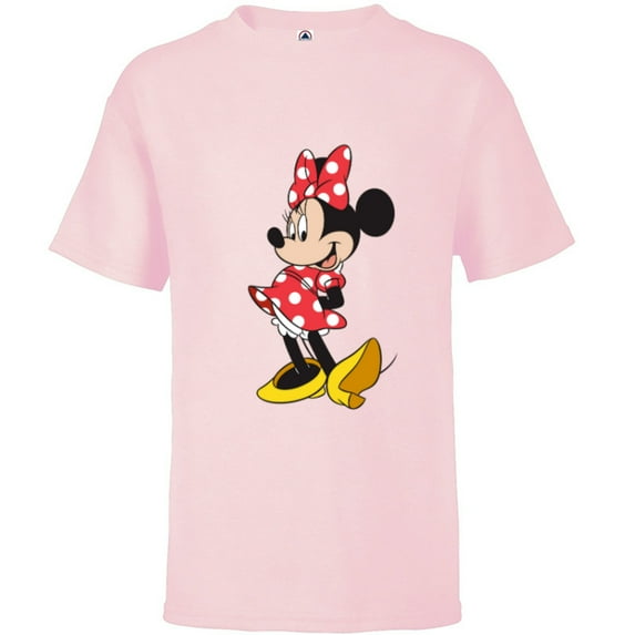 Disney Minnie Mouse Classic Polka Dot Pose - Short Sleeve T-Shirt for Kids - Customized-Soft Pink