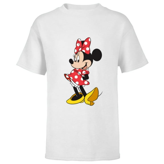 Disney Minnie Mouse Classic Polka Dot Pose - Short Sleeve T-Shirt for Kids - Customized-White