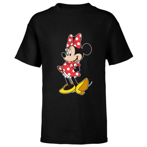Disney Minnie Mouse Classic Pose - Short Sleeve T-Shirt for Kids - Customized-Black