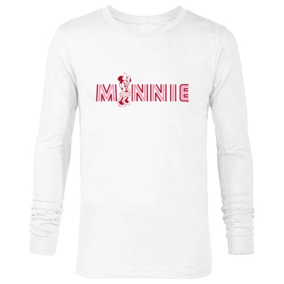 Disney Minnie Mouse Classic Retro Sassy Pose in Name - Long Sleeve T-Shirt for Men - Customized-White