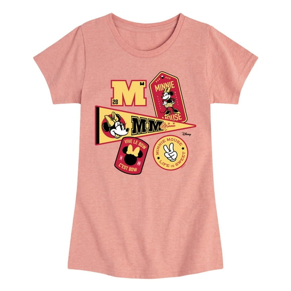 Disney - Minnie Mouse - College Icons - Toddler & Youth Girls Short Sleeve Graphic T-Shirt