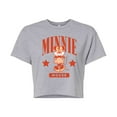 thumbnail image 1 of Disney - Minnie Mouse Collegiate - Juniors Cropped Cotton Blend T-Shirt, 1 of 5