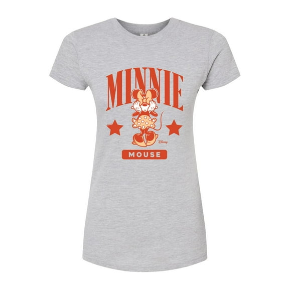 Disney - Minnie Mouse Collegiate - Juniors Fitted Graphic T-Shirt