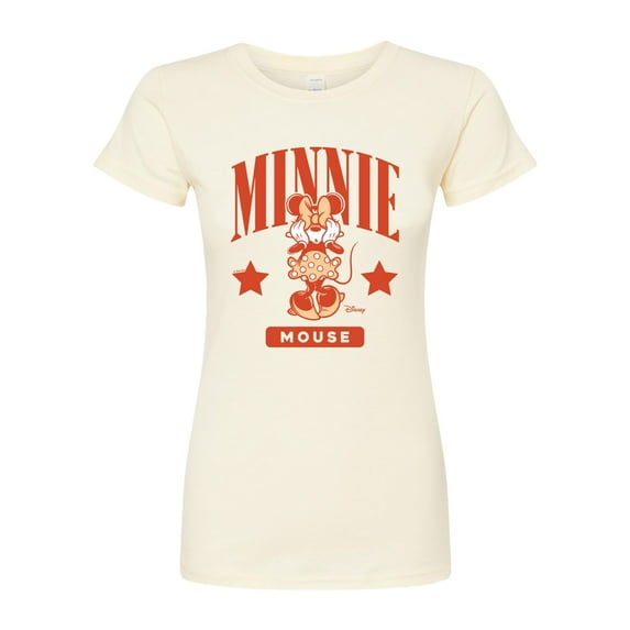 Disney - Minnie Mouse Collegiate - Juniors Fitted Graphic T-Shirt