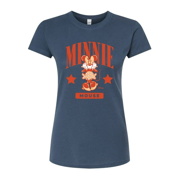 Disney - Minnie Mouse Collegiate - Juniors Fitted Graphic T-Shirt