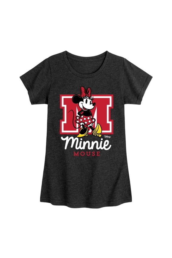 - Minnie Mouse - Collegiate M - Toddler & Youth Girls Short Sleeve Graphic T-Shirt