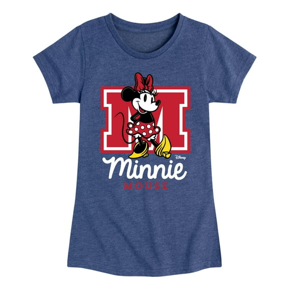 Disney - Minnie Mouse - Collegiate M - Toddler & Youth Girls Short Sleeve Graphic T-Shirt