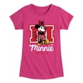 thumbnail image 1 of Disney - Minnie Mouse - Collegiate M - Toddler & Youth Girls Short Sleeve Graphic T-Shirt, 1 of 5