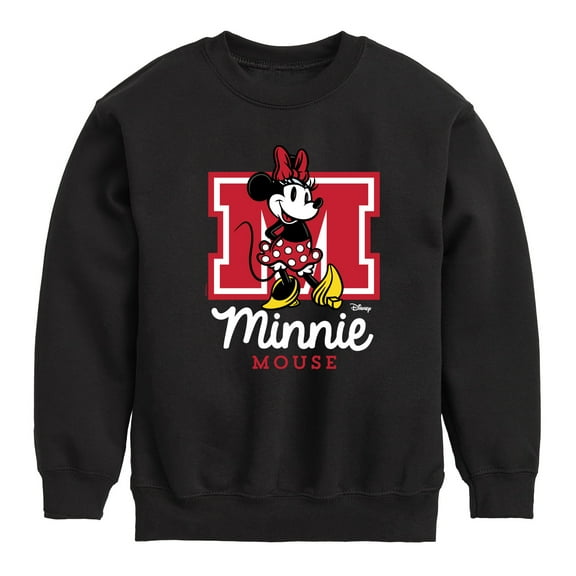 Disney - Minnie Mouse - Collegiate M - Youth Crewneck Fleece Sweatshirt