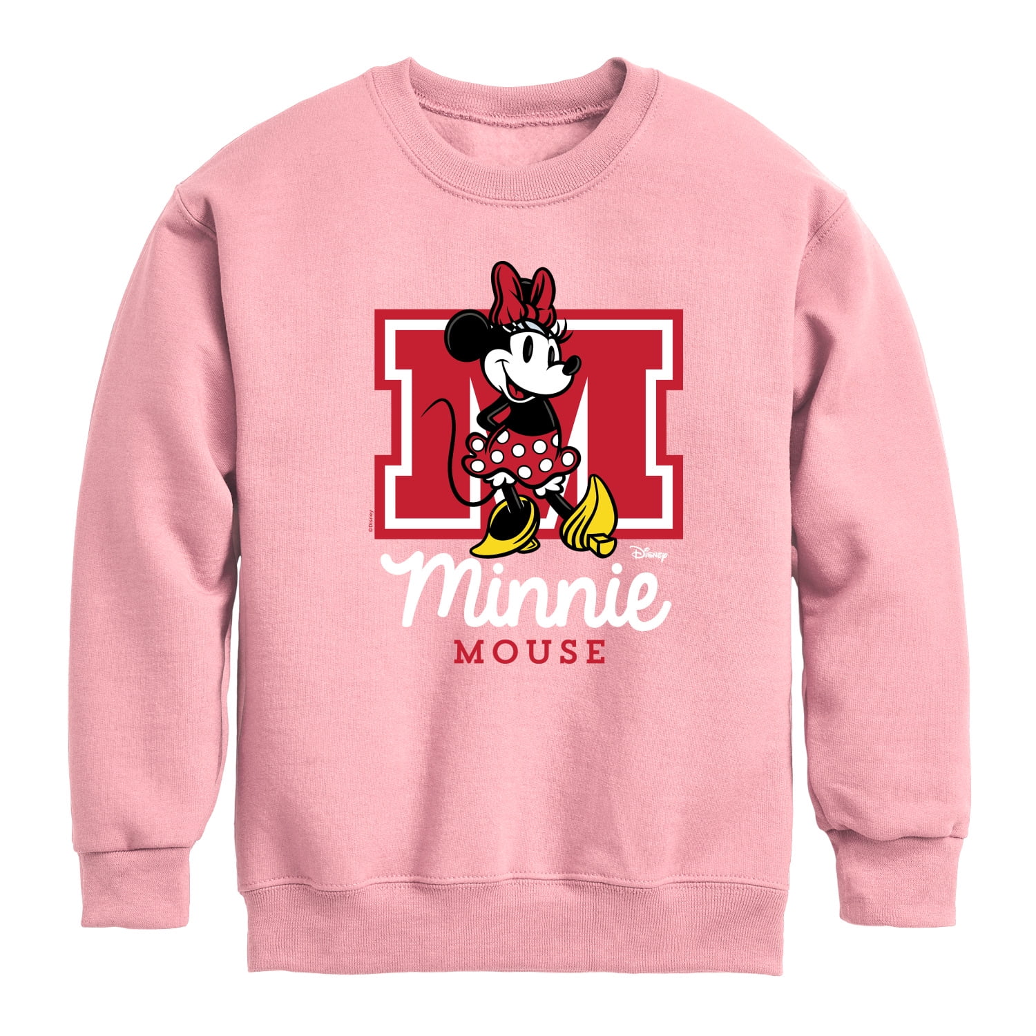 トップス MINNIE MOUSE COLLEGE CREWNECK SWEATSHIRT Disney - Minnie Mouse - Collegiate M - Youth Crewneck Fleece