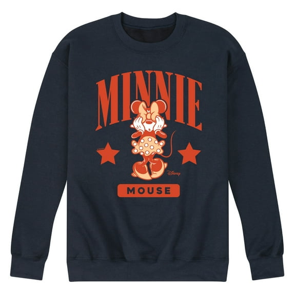 Disney - Minnie Mouse Collegiate - Men's Crew Neck Fleece Pullover