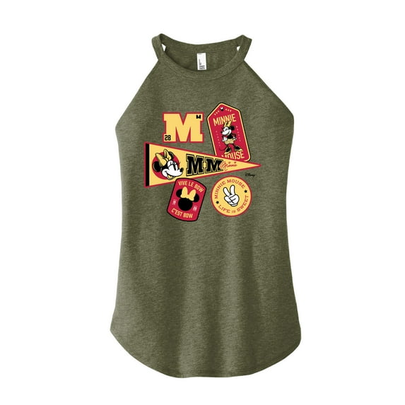 Disney - Minnie Mouse - Collegiate Patches; Life is Sweet - Juniors High Neck Tank Top