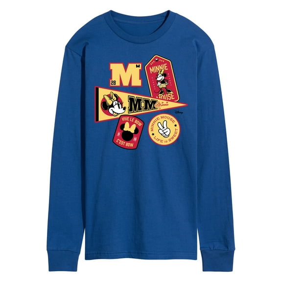 Disney - Minnie Mouse - Collegiate Patches; Life is Sweet - Men's Long Sleeve T-Shirt