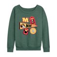 thumbnail image 1 of Disney - Minnie Mouse - Collegiate Patches; Life is Sweet - Women's Lightweight French Terry Long Sleeve Shirt, 1 of 4