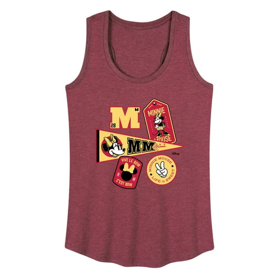 Disney - Minnie Mouse - Collegiate Patches; Life is Sweet - Women's Racerback Tank Top