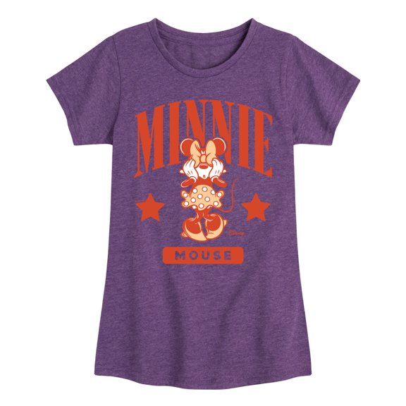 Disney - Minnie Mouse Collegiate - Toddler & Youth Girls Short Sleeve Graphic T-Shirt