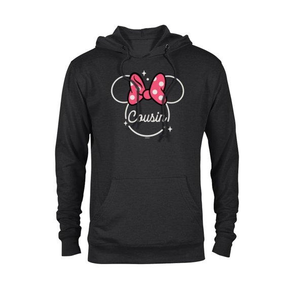 Disney Minnie Mouse Cousin Head Icon Magic Family Trip- Pullover Hoodie for Adults - Customized-Black