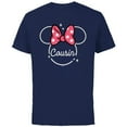 thumbnail image 1 of Disney Minnie Mouse Cousin Head Icon Magic Family Trip- Short Sleeve Cotton T-Shirt for Adults - Customized-Navy, 1 of 5