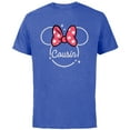 thumbnail image 1 of Disney Minnie Mouse Cousin Head Icon Magic Family Trip- Short Sleeve Cotton T-Shirt for Adults - Customized-Royal Heather, 1 of 5
