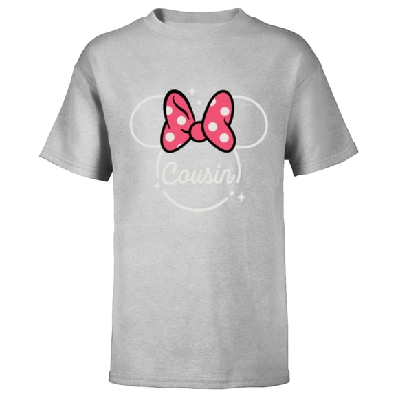 Disney Minnie Mouse Cousin Head Icon Magic Family Trip- Short Sleeve T-Shirt for Kids - Customized-Athletic Heather