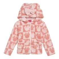 Disney Minnie Mouse Cozy Sherpa Zip Up Cosplay Hoodie Logo Newborn to Toddler