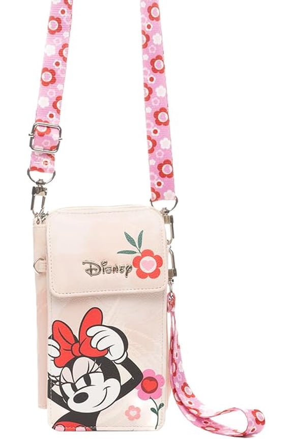 Disney Minnie Mouse Crossbody Cell Phone Wallet Wristlet