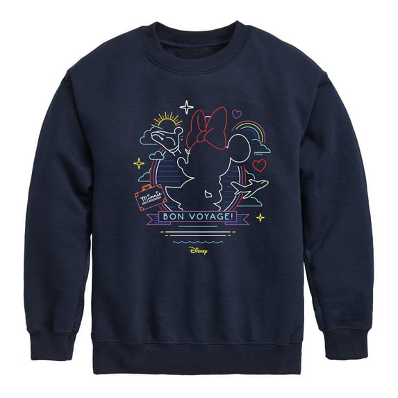 Disney - Minnie Mouse - Cruise Ready - Bon Voyage - Youth Crewneck Fleece Sweatshirt