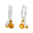thumbnail image 1 of Disney Minnie Mouse Crystal Birthstone Silver Plated Hoop Earrings, 1 of 5