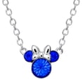 thumbnail image 1 of Disney Minnie Mouse Crystal Birthstone Silver Plated Necklace (More Colors), 1 of 5